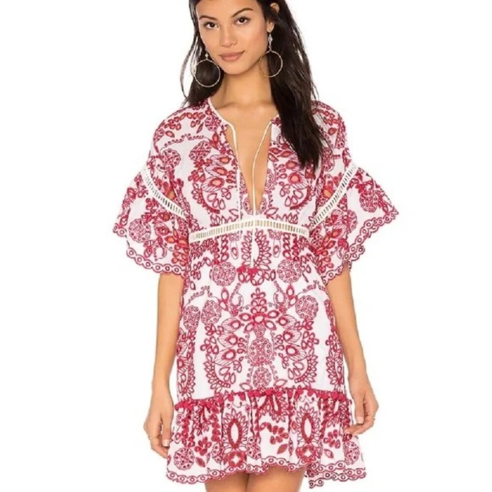 SAYLOR Red and White Mini Dress
